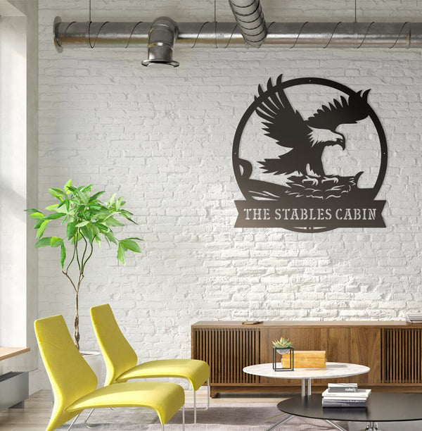 Personalized Flying Eagle Sign